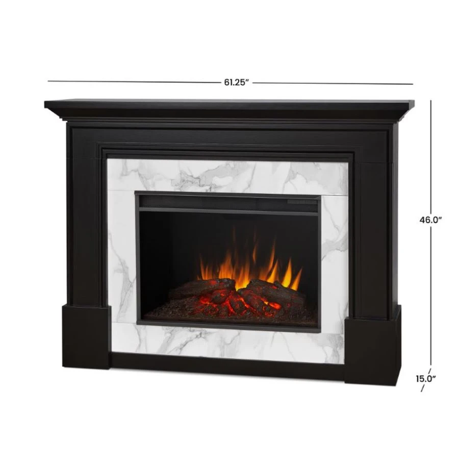 61.25" Merced Black Electric Fireplace 4 61.25" Merced Black Electric Fireplace - Image 4