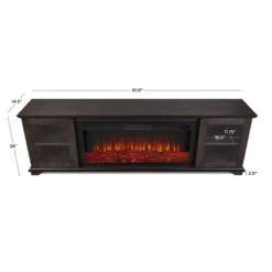 81" Benjamin Weathered Wood TV Stand Electric Fireplace -Dimplex Shop 4 319