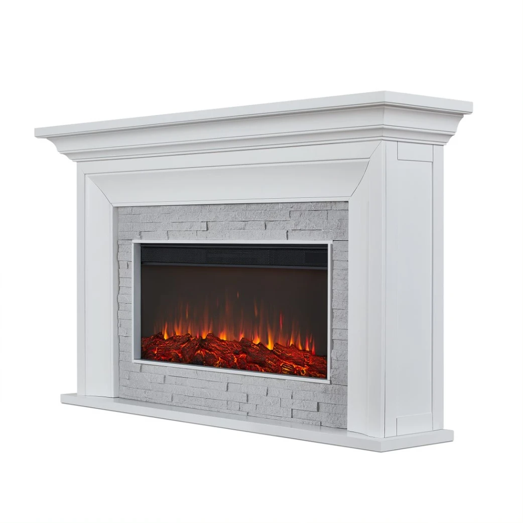 69" Sonia White Landscape Electric Fireplace 4 69" Sonia White Landscape Electric Fireplace - Image 4