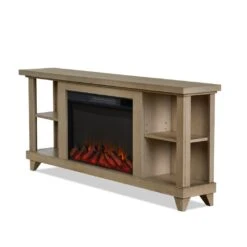 58" Penrose Driftwood Entertainment Center Electric Fireplace -Dimplex Shop 4 355