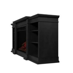 81" Eliot Grand Black Entertainment Unit With Electric Fireplace -Dimplex Shop 4 357