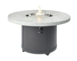 48" White Onyx Beacon Round Gas Fire Pit Table -Dimplex Shop 4 370