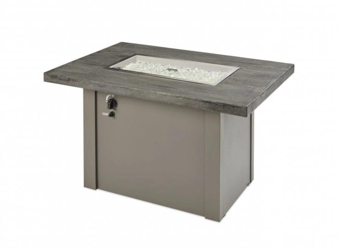 44" Stone Grey Havenwood Rectangular Gas Fire Pit Table With Grey Base 4 44" Stone Grey Havenwood Rectangular Gas Fire Pit Table With Grey Base - Image 4