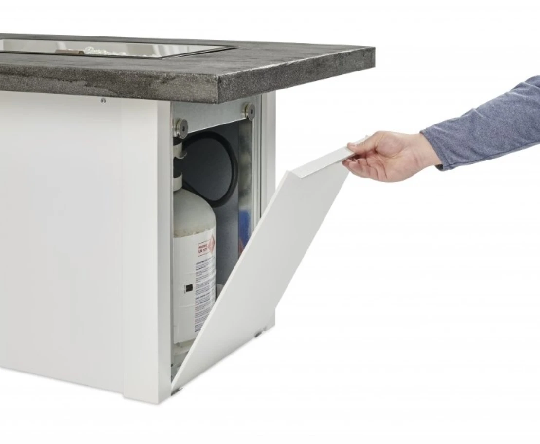 44" Stone Grey Havenwood Rectangular Gas Fire Pit Table With White Base 4 44" Stone Grey Havenwood Rectangular Gas Fire Pit Table With White Base - Image 4