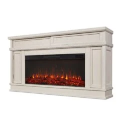 60" Torrey Bone White Electric Fireplace 8 60" Torrey Bone White Electric Fireplace -Dimplex Shop 4020E BNE Hero