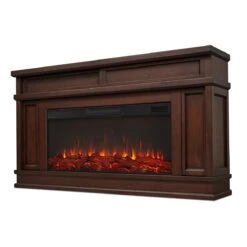 60" Torrey Dark Walnut Electric Fireplace -Dimplex Shop 4020E DW Hero