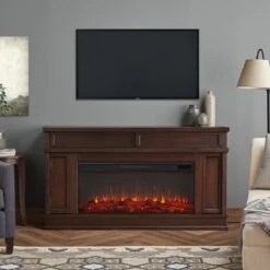 60" Torrey Dark Walnut Electric Fireplace