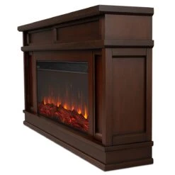 60" Torrey Dark Walnut Electric Fireplace -Dimplex Shop 4020E DW Side
