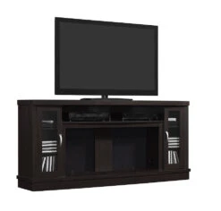 70" Hutchinson Infrared Entertainment Center Oak Espresso