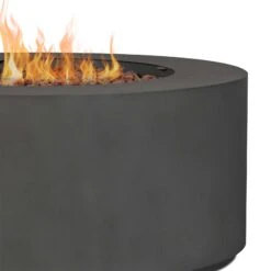 36" Aegean Weathered Slate Round Propane Fire Table With Natural Gas Conversion Kit -Dimplex Shop 4alt c9815lp wslt detail