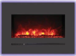 26" Sierra Flush Wall Mount Electric Fireplace W/ Steel Surrounding With Clear Media -Dimplex Shop 5 171