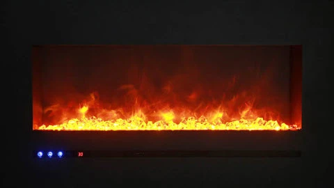 34" Sierra Flush Wall Mount Electric Fireplace W/ Steel Surrounding With Clear Media 5 34" Sierra Flush Wall Mount Electric Fireplace W/ Steel Surrounding With Clear Media - Image 5