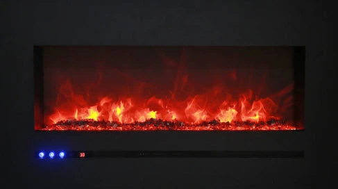 60" Sierra Flush Wall Mount Electric Fireplace W/ Steel Surrounding With Clear Media 5 60" Sierra Flush Wall Mount Electric Fireplace W/ Steel Surrounding With Clear Media - Image 5