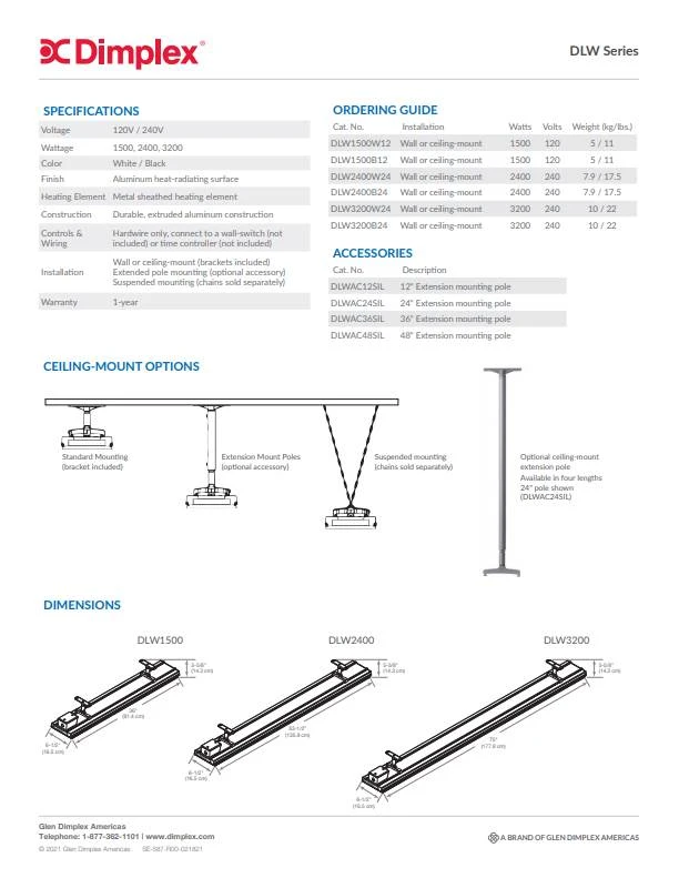 Dimplex 36" Black Outdoor/Indoor Radiant Heater 9 Dimplex 36" Black Outdoor/Indoor Radiant Heater - Image 9