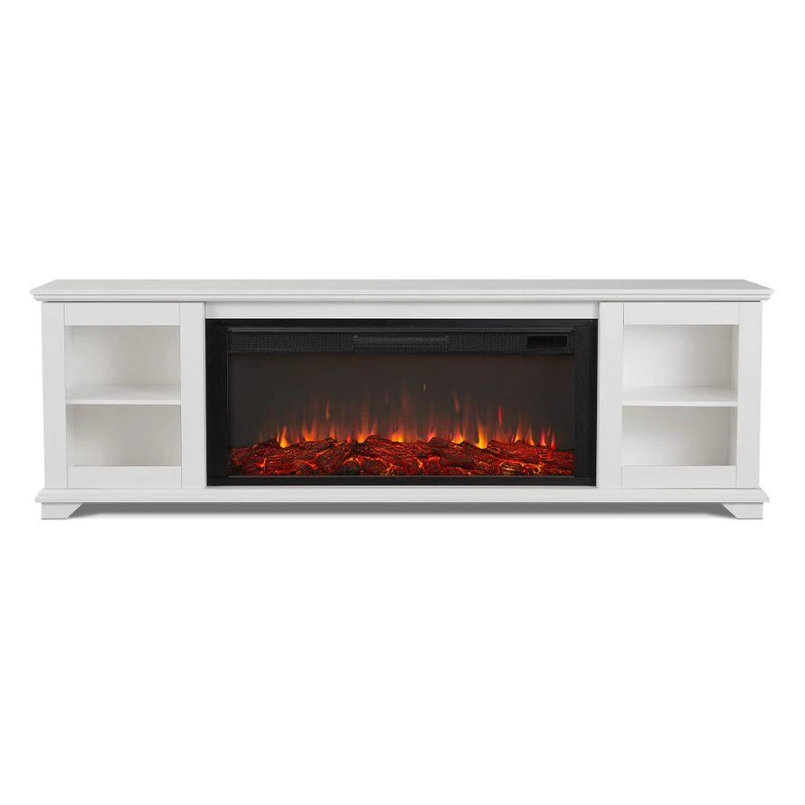 81" Benjamin White TV Stand Electric Fireplace 4 81" Benjamin White TV Stand Electric Fireplace - Image 4