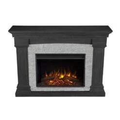 63" Deland Grand Real Flame Gray Stone Electric Fireplace 13 63" Deland Grand Real Flame Gray Stone Electric Fireplace -Dimplex Shop 5 326