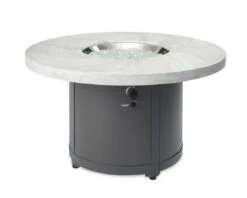 48" White Onyx Beacon Round Gas Fire Pit Table -Dimplex Shop 5 335