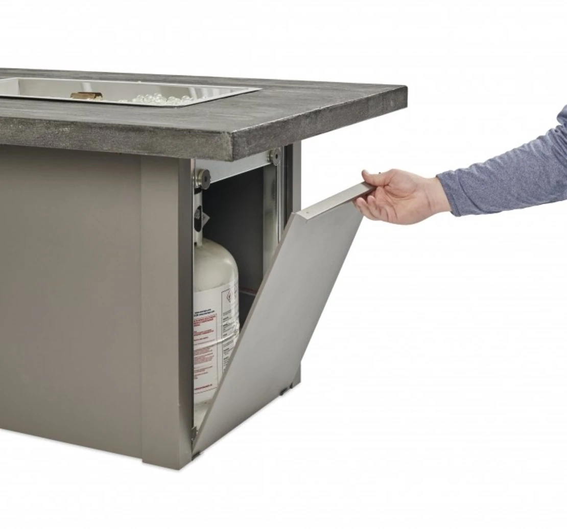 44" Stone Grey Havenwood Rectangular Gas Fire Pit Table With Grey Base 5 44" Stone Grey Havenwood Rectangular Gas Fire Pit Table With Grey Base - Image 5