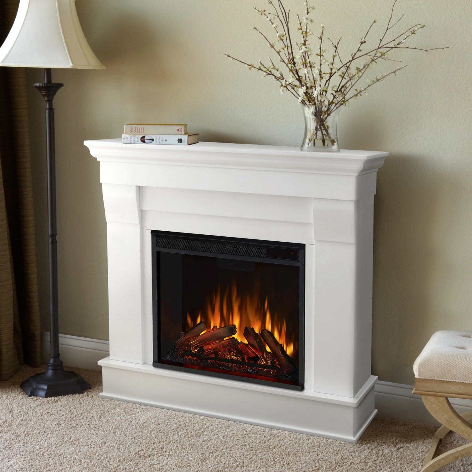 40.94" Chateau White Electric Fireplace 1 40.94" Chateau White Electric Fireplace