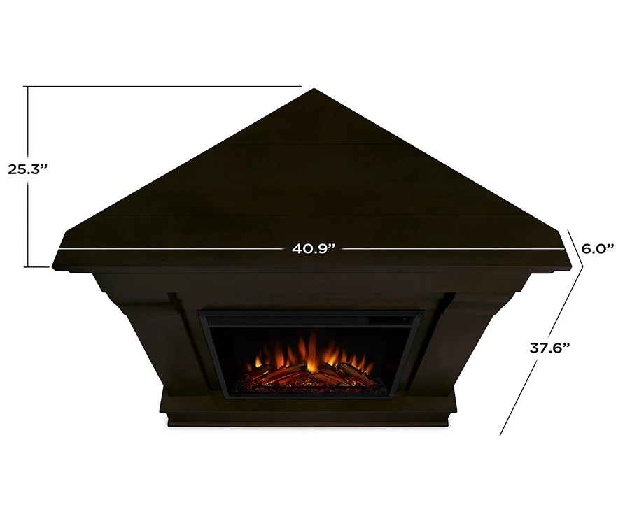 40.94" Chateau Dark Walnut Corner Electric Fireplace 6 40.94" Chateau Dark Walnut Corner Electric Fireplace - Image 6