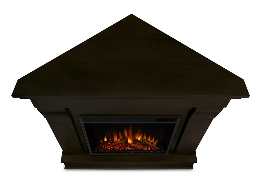 40.94" Chateau Dark Walnut Corner Electric Fireplace 4 40.94" Chateau Dark Walnut Corner Electric Fireplace - Image 4