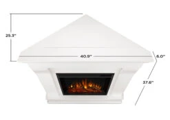 40.94" Chateau White Corner Electric Fireplace 24 40.94" Chateau White Corner Electric Fireplace -Dimplex Shop 5950E W Dims