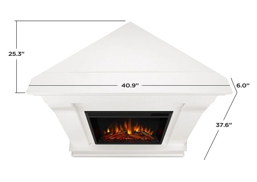 40.94" Chateau White Corner Electric Fireplace 6 40.94" Chateau White Corner Electric Fireplace - Image 6