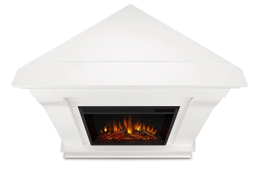40.94" Chateau White Corner Electric Fireplace 4 40.94" Chateau White Corner Electric Fireplace - Image 4