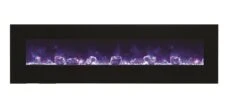 72" Amantii Flush Mount Electric Fireplace W/ Black Glass Surrounding With Log Set -Dimplex Shop 6 102