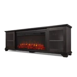 81" Benjamin Weathered Wood TV Stand Electric Fireplace -Dimplex Shop 6 195