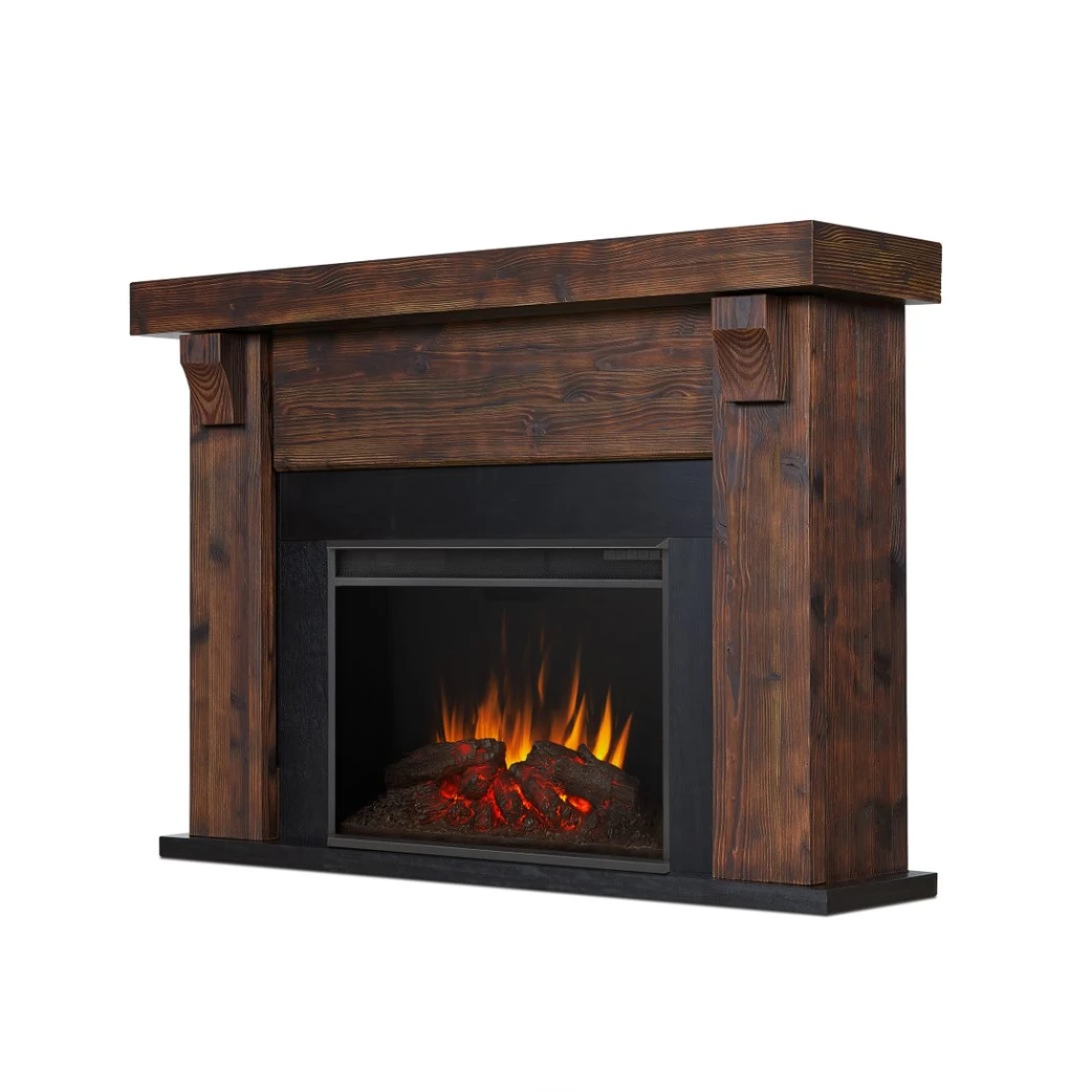 64" Gunnison Chestnut Barnwood Electric Fireplace 6 64" Gunnison Chestnut Barnwood Electric Fireplace - Image 6