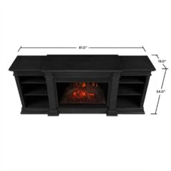 81" Eliot Grand Black Entertainment Unit With Electric Fireplace -Dimplex Shop 6 229