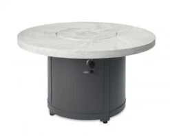 48" White Onyx Beacon Round Gas Fire Pit Table -Dimplex Shop 6 236