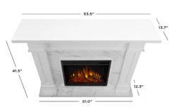 53.5" Kipling White Electric Fireplace -Dimplex Shop 6030E WM Dims