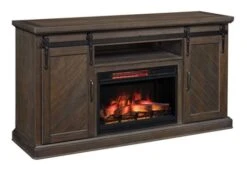64" Southgate Antique Coffee Infrared Media Electric Fireplace -Dimplex Shop 7 03