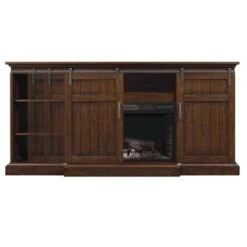 77.8" Cabaret Distressed Oak Infrared Media Electric Fireplace -Dimplex Shop 7 06