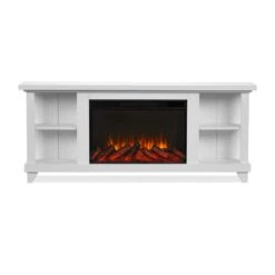58" Penrose White Entertainment Center Electric Fireplace -Dimplex Shop 7 174