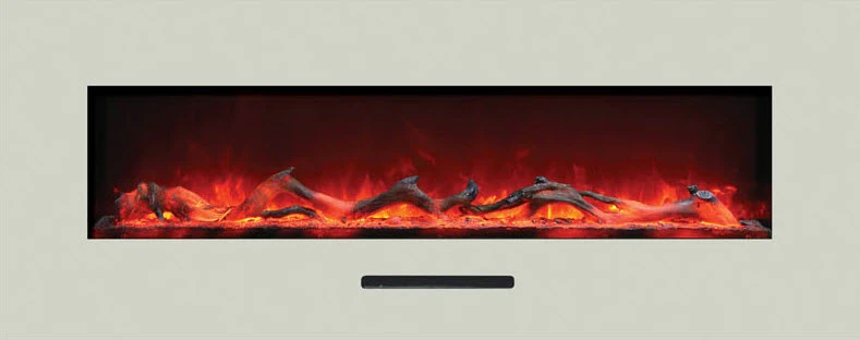 48" Amantii Flush Mount Electric Fireplace W/ Black Glass Surrounding 8 48" Amantii Flush Mount Electric Fireplace W/ Black Glass Surrounding - Image 8