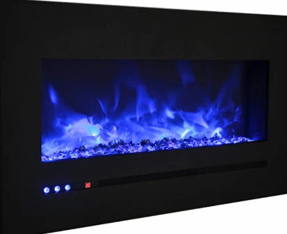 72" Sierra Flush Wall Mount Electric Fireplace W/ Steel Surrounding With Clear Media 6 72" Sierra Flush Wall Mount Electric Fireplace W/ Steel Surrounding With Clear Media - Image 6