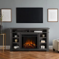 56" Belford Grey Media Electric Fireplace