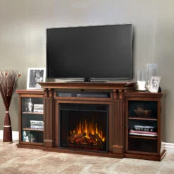 67" Calie Dark Espresso Entertainment Center Electric Fireplace