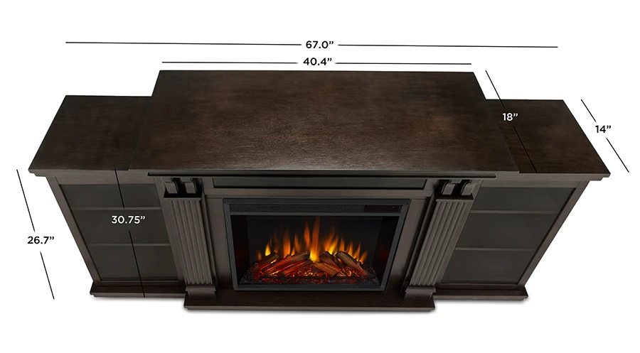 67" Calie Dark Walnut Entertainment Center Electric Fireplace 6 67" Calie Dark Walnut Entertainment Center Electric Fireplace - Image 6