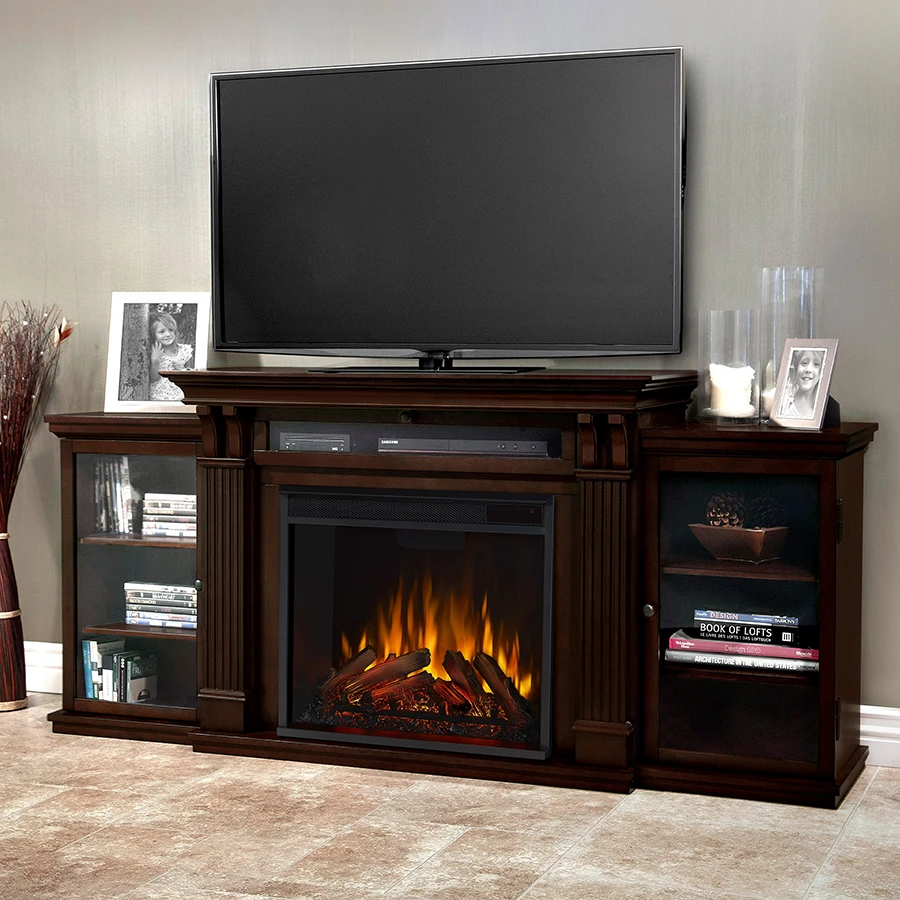 67" Calie Dark Walnut Entertainment Center Electric Fireplace 1 67" Calie Dark Walnut Entertainment Center Electric Fireplace