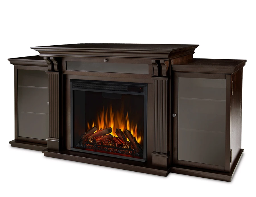 67" Calie Dark Walnut Entertainment Center Electric Fireplace 2 67" Calie Dark Walnut Entertainment Center Electric Fireplace - Image 2