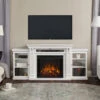 67" Calie White Entertainment Center Electric Fireplace