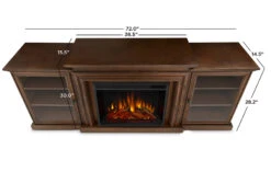 72" Frederick Chestnut Oak Entertainment Center Electric Fireplace -Dimplex Shop 7740E CO Dims