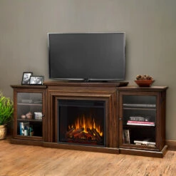 72" Frederick Chestnut Oak Entertainment Center Electric Fireplace