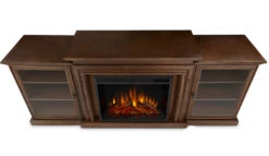 72" Frederick Chestnut Oak Entertainment Center Electric Fireplace -Dimplex Shop 7740E CO Top
