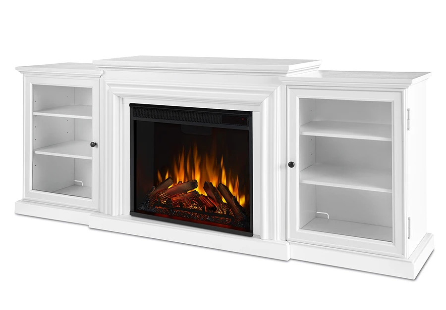 72" Frederick White Entertainment Center Electric Fireplace 2 72" Frederick White Entertainment Center Electric Fireplace - Image 2