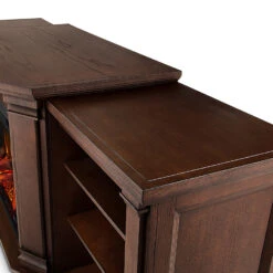 75.5" Valmont Chestnut Oak Entertainment Center Electric Fireplace -Dimplex Shop 7930E CO Corner